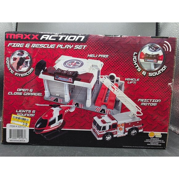 Maxx Action Rescue Fire & Rescue Play Set With Fire Truck Helicopter - Picture 6 of 10